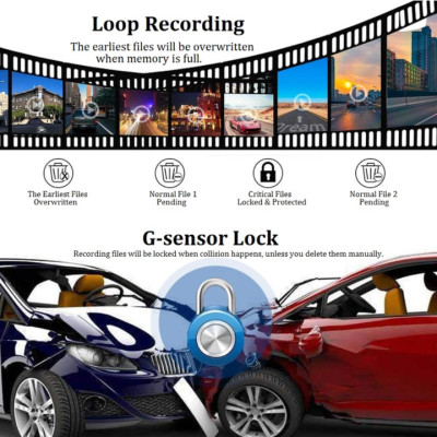 Camera hành trình ô tô thương hiệu cao cấp Phisung 4K, Wifi, 2.45 inch - Mã: G3 - Hàng Nhập Khẩu 