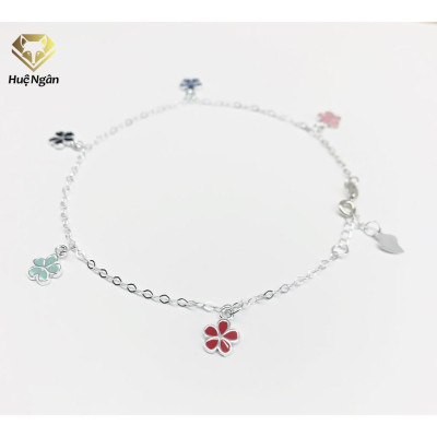 Lắc chân bạc Ý 925 Huệ Ngân - Hoa đại JL001