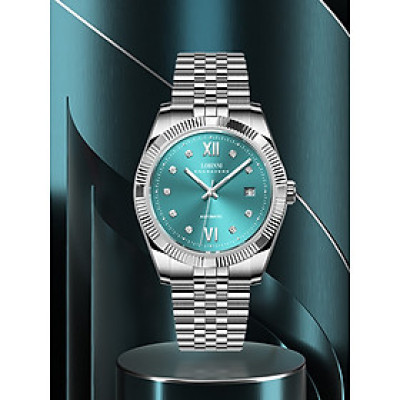 Đồng hồ nam chính hãng Lobinni L19019-1,Kính sapphire chống xước,chống nước 50M,bảo hành 24 tháng,máy cơ(Automatic) Nhật bản,dây kim loại thép không gỉ 316L,hàng mới full box hãng đầy đủ