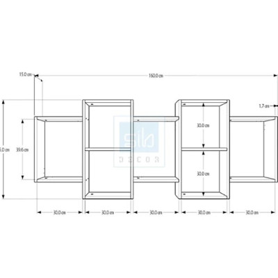Kệ Gỗ Treo Tường 7 Ngăn Tundo CTKT518 KT 160x15x65cm