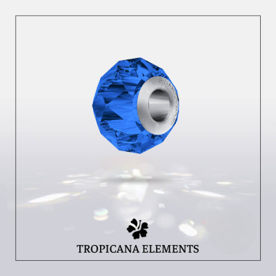 Lắc Tay Tropicana Phối Charm Swarovski Pha Lê Màu Xanh Dương