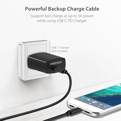 Dây cáp sạc nhanh Type-C dài 50cm hiệu CHOETECH CC001 Type C to Type C PD cho Smartphone / Tablet / Macbook / Laptop (3A, công suất 60W, truyền dữ liệu tốc độ cao) - Hàng chính hãng