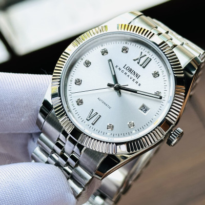 Đồng hồ nam chính hãng Lobinni L19019-2,Kính sapphire chống xước,chống nước 50M,bảo hành 24 tháng,máy cơ(Automatic) Nhật bản,dây kim loại thép không gỉ 316L,hàng mới full box hãng đầy đủ
