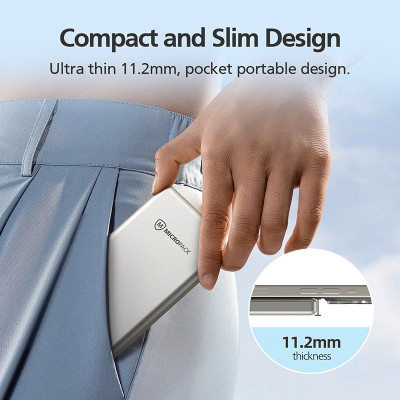 Pin Sạc Dự Phòng MicroPack POWER STORE PB-10S Siêu Mỏng 11.2mm Chuẩn PD Công Suất Tối Đa 22.5W Hàng Chính Hãng