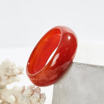 Vòng tay mã não đỏ bản hẹ dầy 20mm mệnh hỏa, thổ - Ngọc Quý Gemstones