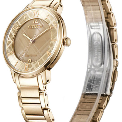 Đồng Hồ Nữ Citizen Dây Thép Không Gỉ EM0523-86P - Mặt Vàng
