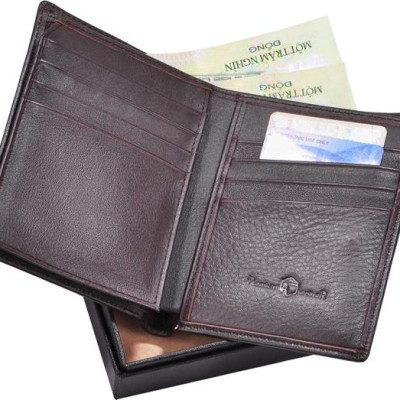 Ví Da Nam AT Leather 051 (11.5 x 9.5 cm) - Nâu