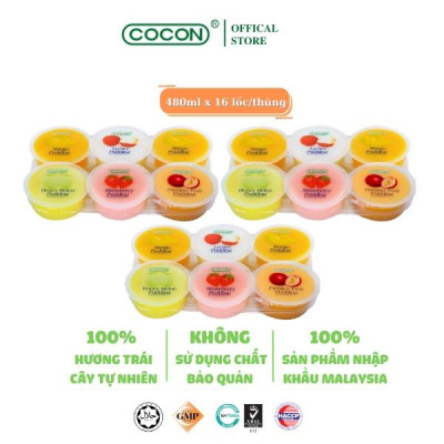 Combo 3 Lốc Thạch vỉ Trái cây Cocon Nata de Coco Pudding Assorted