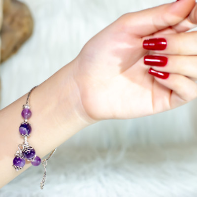 Vòng Thạch anh tím thiên nhiên cân bằng năng lượng và bình yên BlackMount #VT009