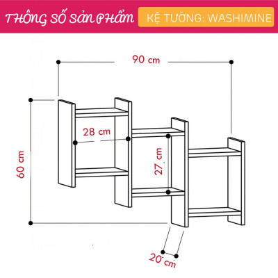 Giá đỡ sách treo tường thiết kế nhỏ gọn SMLIFE Washimine