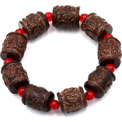 Vòng tay chuỗi hạt trụ rồng gỗ đàn hương TRNCS1