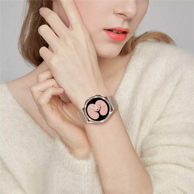 Khung viền bezel ( benzen ) đính hạt 42mm và dây Milanese 20mm dành cho Samsung Galaxy Watch 4 42mm
