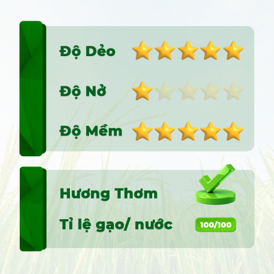 Gạo thơm nàng hoa lúa tôm 5RICE - túi 5KG - gạo thượng hạng, thơm dẻo, đậm vị chính hãng