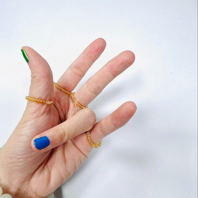 PHỤ KIỆN NỮ HANDMADE MÀU VÀNG MÃ 08 DẠNG TRÒN TRONG SUỐT LẤP LÁNH