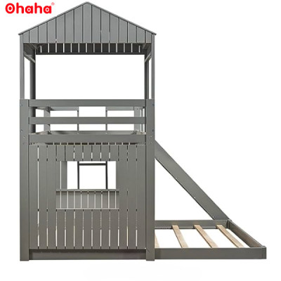 [Miễn phí lắp đặt & vận chuyển] Giường tầng trẻ em thông minh cao cấp có cầu trượt Ohaha - GTCC012
