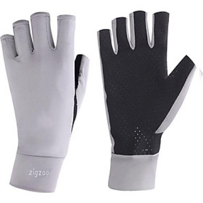 Găng tay xe đạp chống nắng UPF50+ xám đen Zigzag GLV00507
