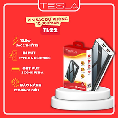 Pin sạc dự phòng hàng chính hãng TESLA TL22 màn hình Led 10.000mAh | Bảo hành 12 tháng 1 đổi 1 | Made in Việt Nam