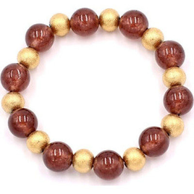 Chuỗi tay đá vân rồng nâu 10 ly VVRNHVT1 - hợp mệnh Kim, mệnh Thổ