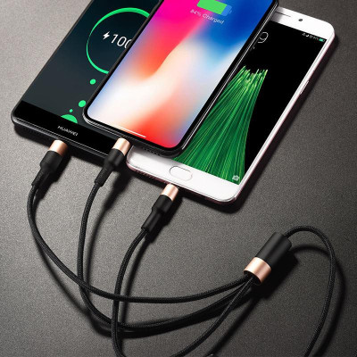 Cáp sạc nhanh 2A Hoco X26 kết nối Type-C/Micro/iPhone dây tròn tiện lợi dài 100CM cho Smartphone ( 3 màu ) -Hàng nhập khẩu (chính hãng)