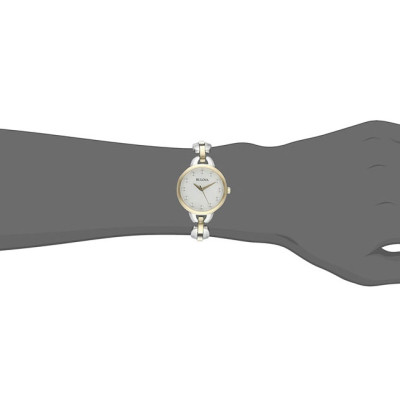 Đồng Hồ Nữ Bulova Đính Đá Swarovski Dây Thép Không Gỉ 98L208 - Mặt Xà Cừ