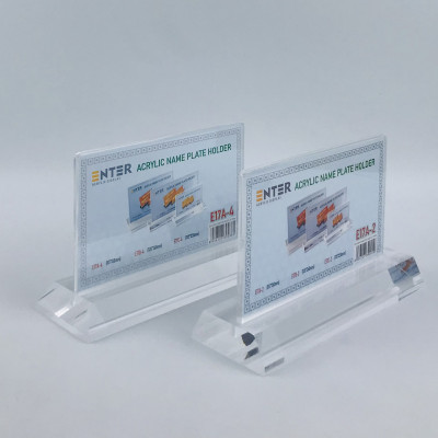 Kệ mica 2 mặt Enter E17A LR 8.5x15cm,đế 5.5x17cm dày 20mm vát 4 cạnh