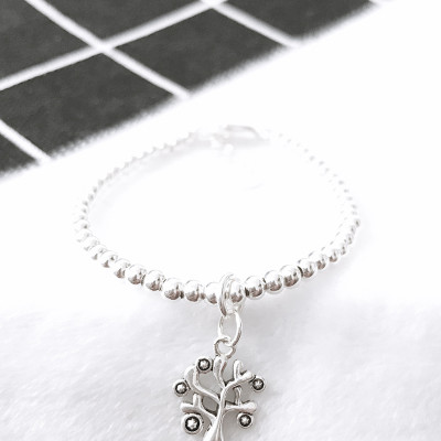  Lắc bi bạc 3mm cây trí tuệ - Ngọc Quý Gemstones