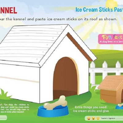 Art and Craft Activity Book A for 3-4 Year old kids with free craft material