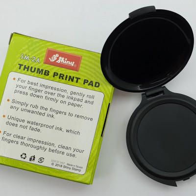 Khay mực lăn tay tròn Shiny màu đen - SM2A