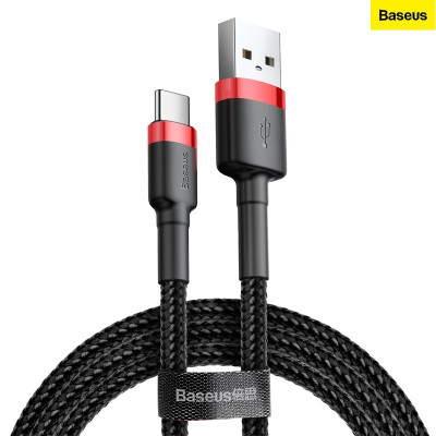Cáp sạc nhanh, truyền dữ liệu tốc độ cao Baseus Cafule Type C v2 cho Samsung / Xiaomi/ Huawei/ Oppo/Nokia ( max 3A, Sạc nhanh Quick charge 3.0, Siêu bền) - Hàng chính hãng