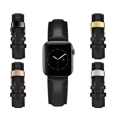 Dây Đồng Hồ Thay Thế Dành Cho Apple Watch 48 Ultra 45/44/42mm - 41/40/38mm, Chất Liệu Da Bò Italy Cao Cấp Màu Đen Tương Thích Các Phiên Bản Series 8/7/6/5/4/3/2/1/SE Bảo Hành 12 Tháng