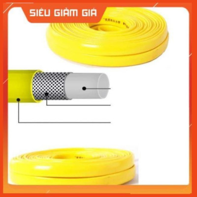 Bộ dây vòi xịt nước rửa xe, tưới cây . tăng áp 3 lần, loại 7m, 10m 206701-3 đầu đồng,cút,nối vàng +tặng móc khoá
