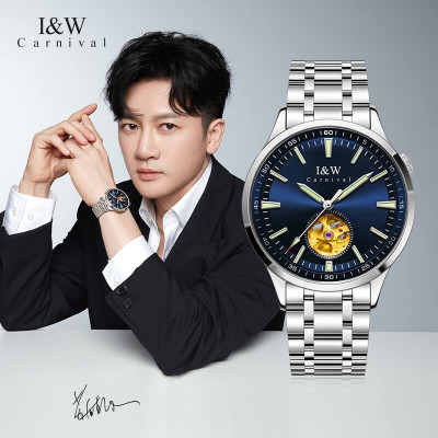 Đồng Hồ Nam I&W CARNIVAL 590G Chính Hãng Full Box Chống Nước Kính Chống Xước Dây Thép Cao Cấp BH 24T (Máy Cơ Tự Động)