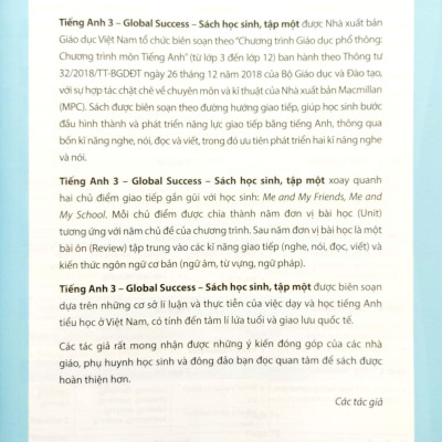 Tiếng Anh 3 - Global Success - Tập 1 - Sách Bài Học (2023)