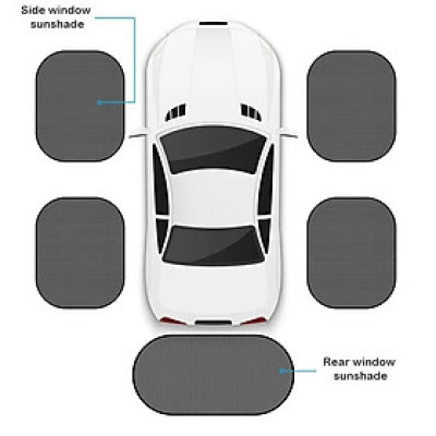 Bộ 5 tấm lưới che nắng chống tia UV mát gắn kính chắn gió cửa sổ xe hơi ô tô