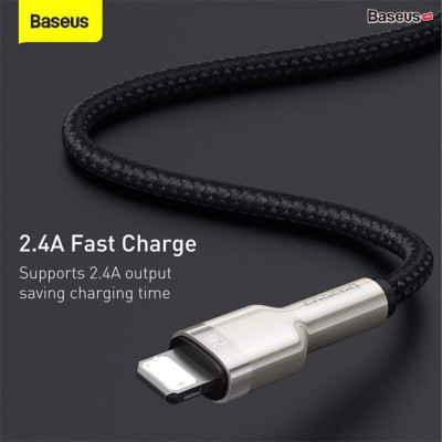 Cáp sạc nhanh Baseus Cafule Metal Series USB-IP CALJK  2.4A - hàng chính hãng