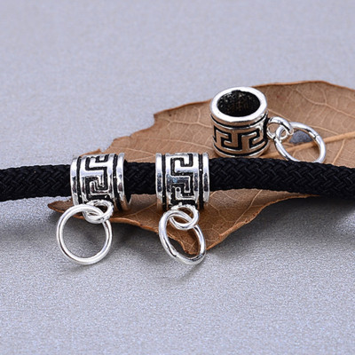 Combo 2 cái charm bạc hình trụ xỏ ngang để gắn charm treo 8 - Ngọc Quý Gemstones