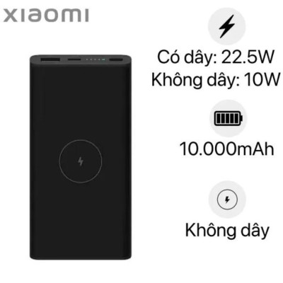 Pin sạc dự phòng không dây Xiaomi 10000mAh 10W, có dây 22.5W BHR5460GL - Hàng chính hãng