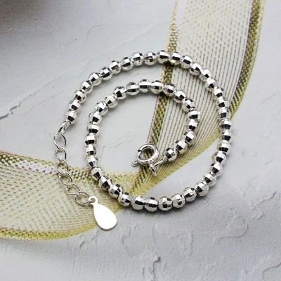 Lắc Tay Nữ Bạc Hiểu Minh LTU526 Bi Phay