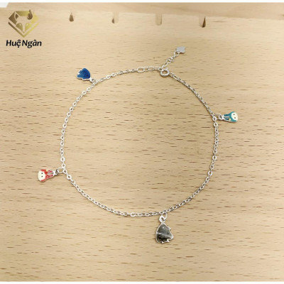 Lắc chân bạc Ý 925 Huệ Ngân- FISH and RABBIT RYBJ50033