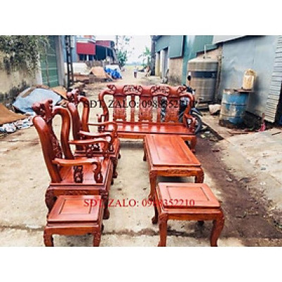 Bộ ghế quốc đào gỗ lim tay 10