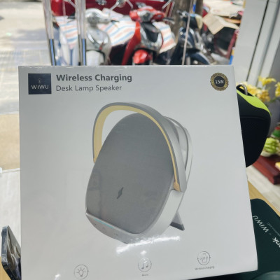Loa Wiwu Wireless Charging Desk Lamp Speaker Y1 Dành Cho Các Thiết Bị Có Bluetooth Có Đèn, Sạc Không Dây - Hàng Chính Hãng