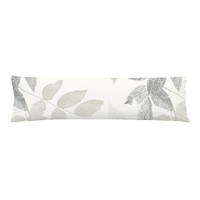 Vỏ gối ôm | JYSK Grain | cotton trắng hoạ tiết xám | 18x80 cm