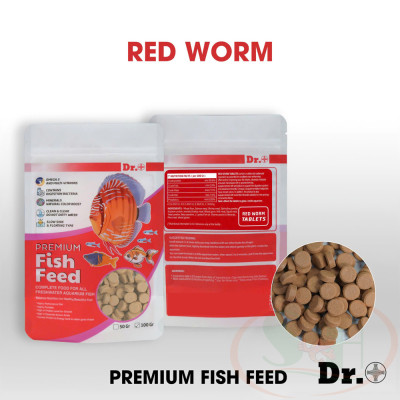 Thức ăn cá Dr+ Premium Red Worm Tablets cám dán sâu đỏ bể cá tép thủy sinh 