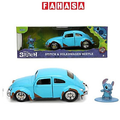 Đồ Chơi Xe Mô Hình Disney Volkswagen Beetle & Stitch Figure 1:32 - Jada Toys