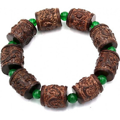 Vòng tay chuỗi hạt trụ rồng gỗ đàn hương TRNCS11