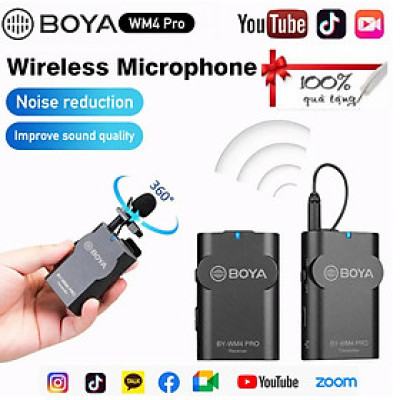 QUÀ TẶNG LÊN TỚI 359K -ROGTZ -  Micro không dây WM4 Pro K1 (thế hệ mới) sử dụng cho điện thoại, máy quay BY-WM4 PRO Wireless Lavalier Lapel Microphone for iPhone Android Smartphone DSLR Cameras Youtube Recording Streaming Vlog Hàng Chính Hãng