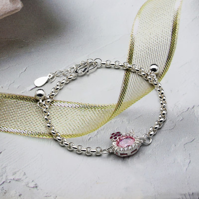 Lắc Tay Lắc Chân Bé Yêu Bạc Hiểu Minh LTE121 Mèo Kitty Bảo Hành Vĩnh Viễn
