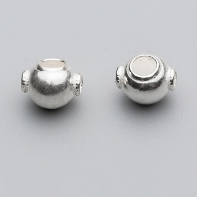 Combo 2 cái charm bạc tròn 3 lổ xỏ ngang - Ngọc Quý Gemstones
