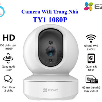 Camera Wifi Trong Nhà EZVIZ TY1 Full HD 1080P Quay Quét 355 độ - Đàm Thoại 2 Chiều - Hàng Chính Hãng