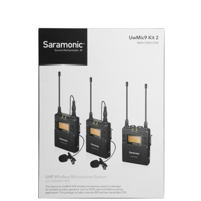 Bộ Micro Thu Âm Không Dây Saramonic UWMIC9 KIT2 - Quay Phim / Livestream / Vlog - Hàng Chính Hãng 